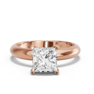 Image for Princess Pave Basket Ring with Knife Edge Solitaire band