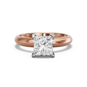 Image for Princess Pave Basket Ring with Knife Edge Solitaire band