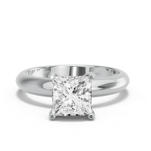 Image for Princess Pave Basket Ring with Knife Edge Solitaire band