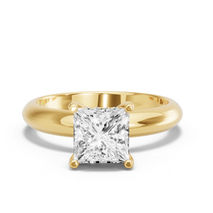 Image for Princess Pave Basket Ring with Knife Edge Solitaire band