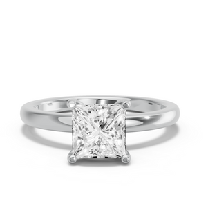 Image for Princess Pave Basket Ring with Solitaire band