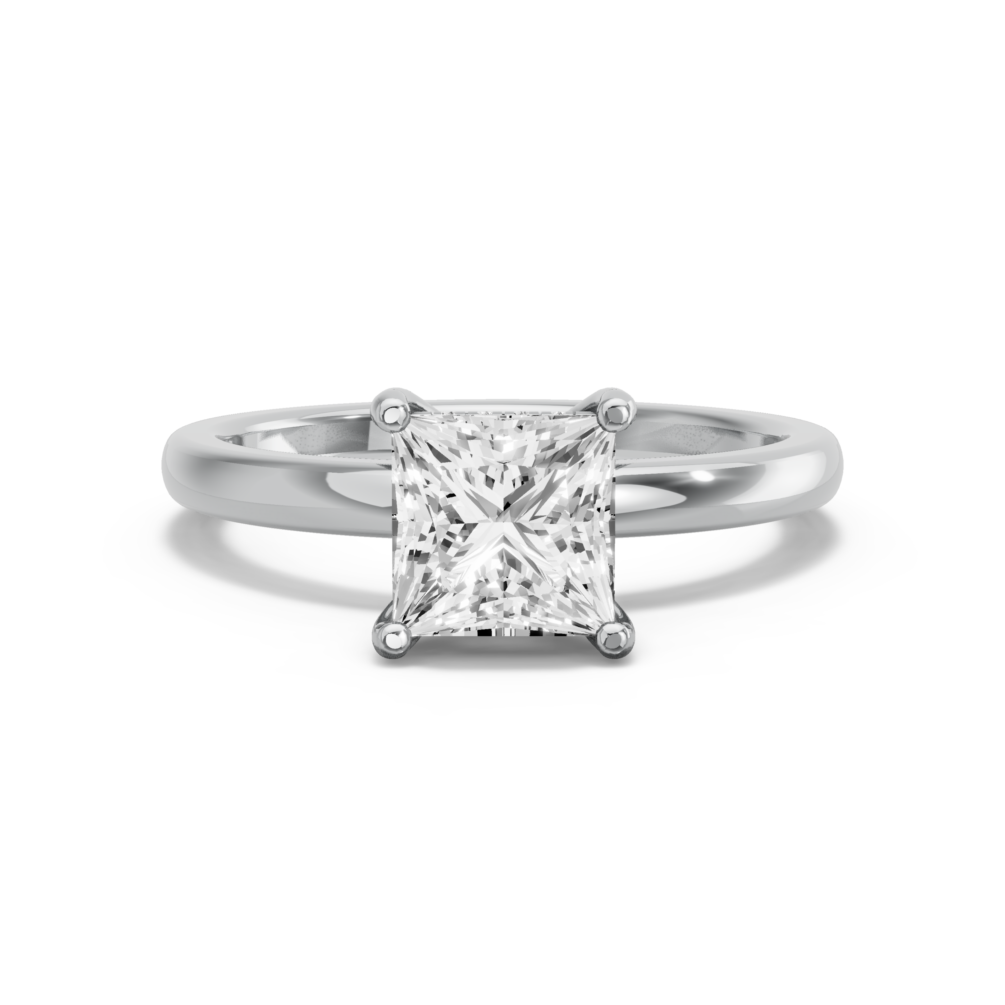 Image for Princess Pave Basket Ring with Solitaire band in 14K Two Tone Rose Gold