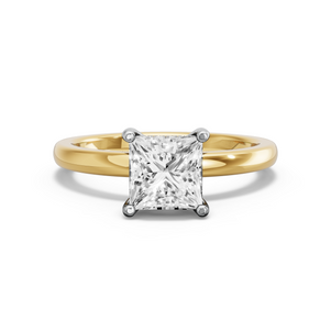 Image for Princess Pave Basket Ring with Solitaire band