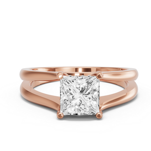 Image for Princess Pave Basket Ring with Split Ring Solitaire band
