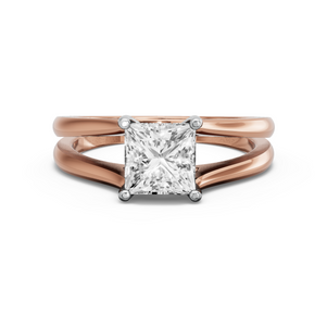 Image for Princess Pave Basket Ring with Split Ring Solitaire band