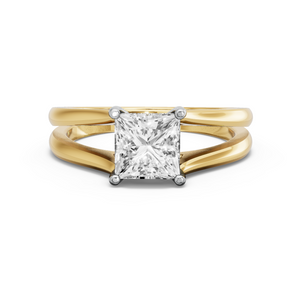 Image for Princess Pave Basket Ring with Split Ring Solitaire band