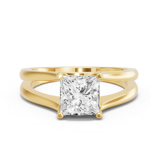 Image for Princess Pave Basket Ring with Split Ring Solitaire band
