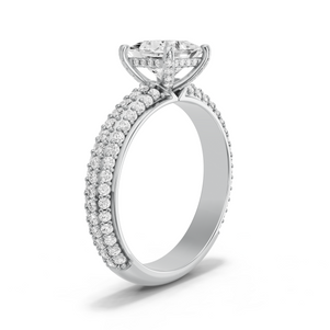 Image for Princess Pave Basket Ring with Triple Row Pave band