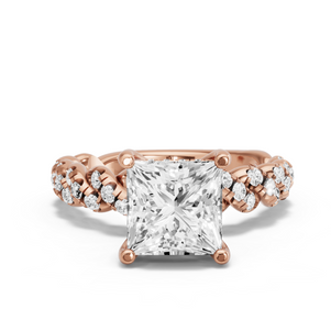 Image for Princess Pave Basket Ring with Twist Pave band