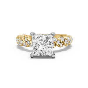 Image for Princess Pave Basket Ring with Twist Pave band