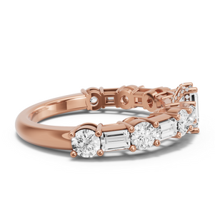 Image for Radiant Pave Basket Ring with Alternating Baguette band
