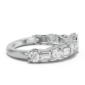 Image for Radiant Pave Basket Ring with Alternating Baguette band