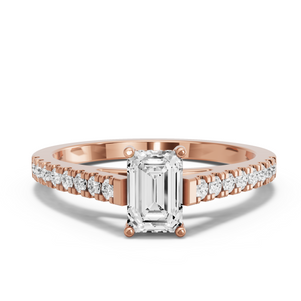 Image for Radiant Pave Basket Ring with Cathedral Pave band