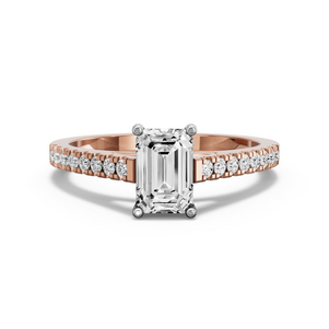 Image for Radiant Pave Basket Ring with Cathedral Pave band