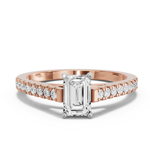 Image for Radiant Pave Basket Ring with Cathedral Pave band