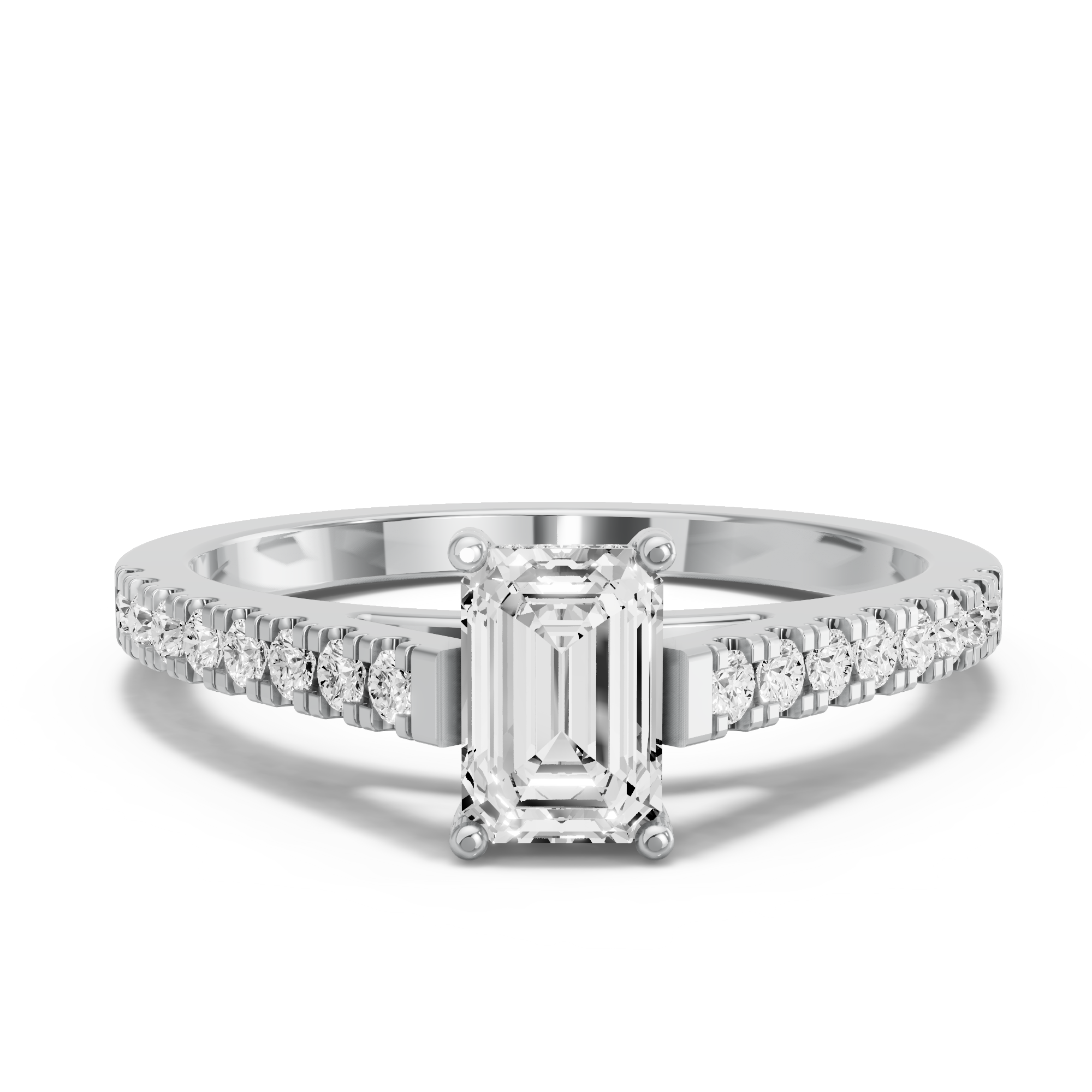 Image for Radiant Pave Basket Ring with Cathedral Pave band