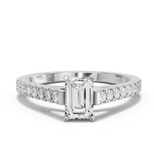 Image for Radiant Pave Basket Ring with Cathedral Pave band