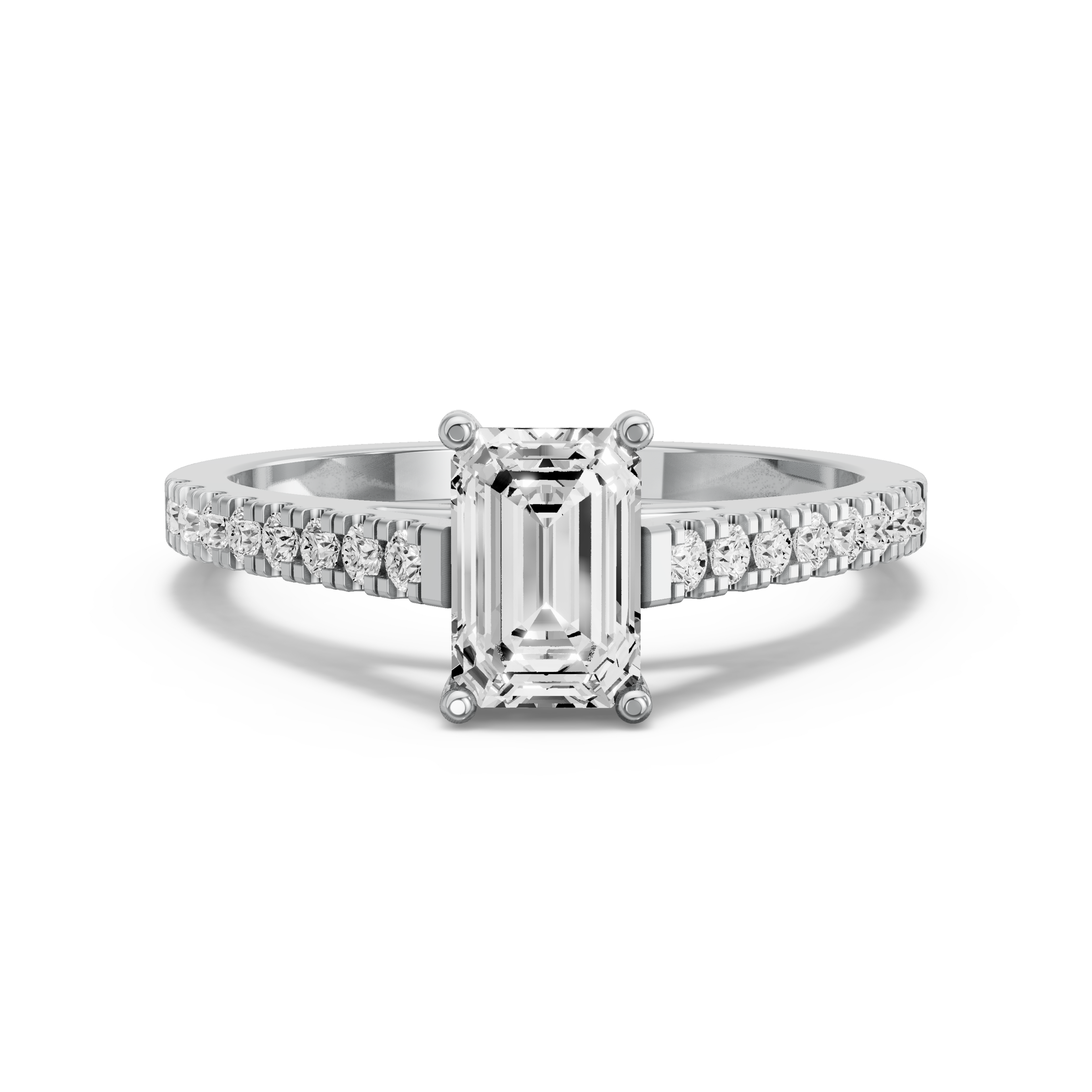 Image for Radiant Pave Basket Ring with Cathedral Pave band in 10K Two Tone Rose Gold