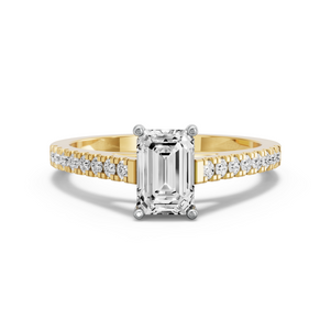 Image for Radiant Pave Basket Ring with Cathedral Pave band