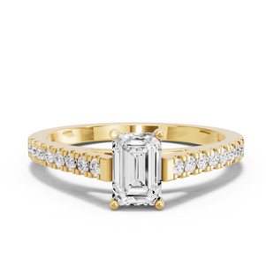 Image for Radiant Pave Basket Ring with Cathedral Pave band