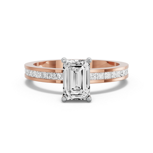Image for Radiant Pave Basket Ring with Channel band