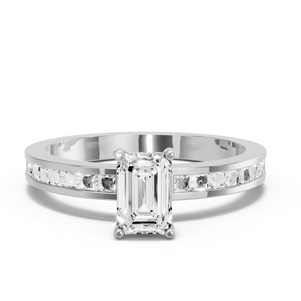 Image for Radiant Pave Basket Ring with Channel band