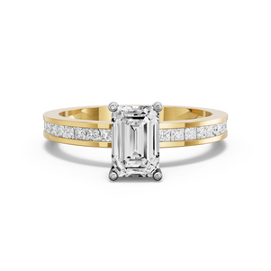 Image for Radiant Pave Basket Ring with Channel band
