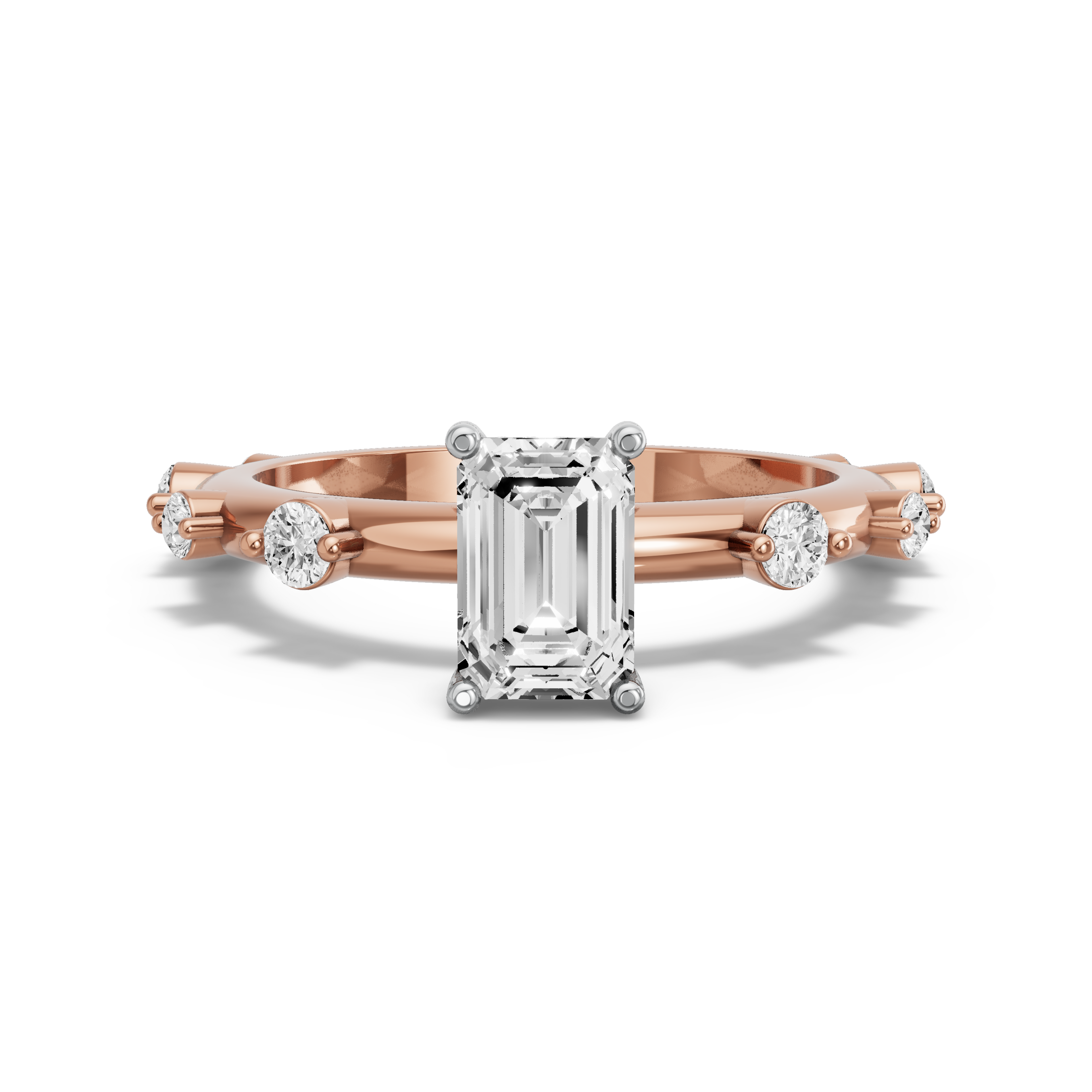 Image for Radiant Pave Basket Ring with Floating Station band