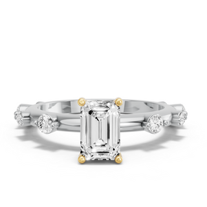 Image for Radiant Pave Basket Ring with Floating Station band