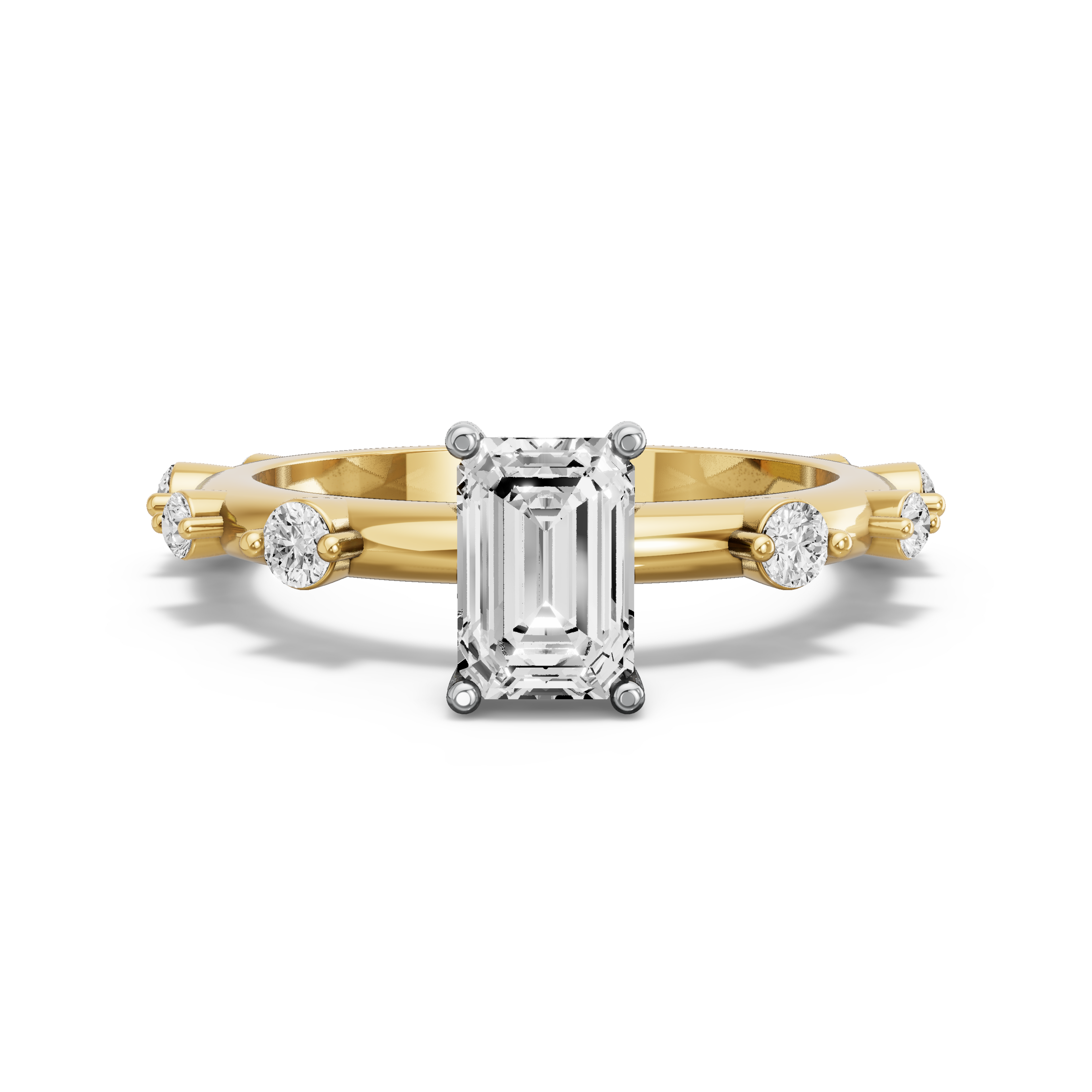 Image for Radiant Pave Basket Ring with Floating Station band