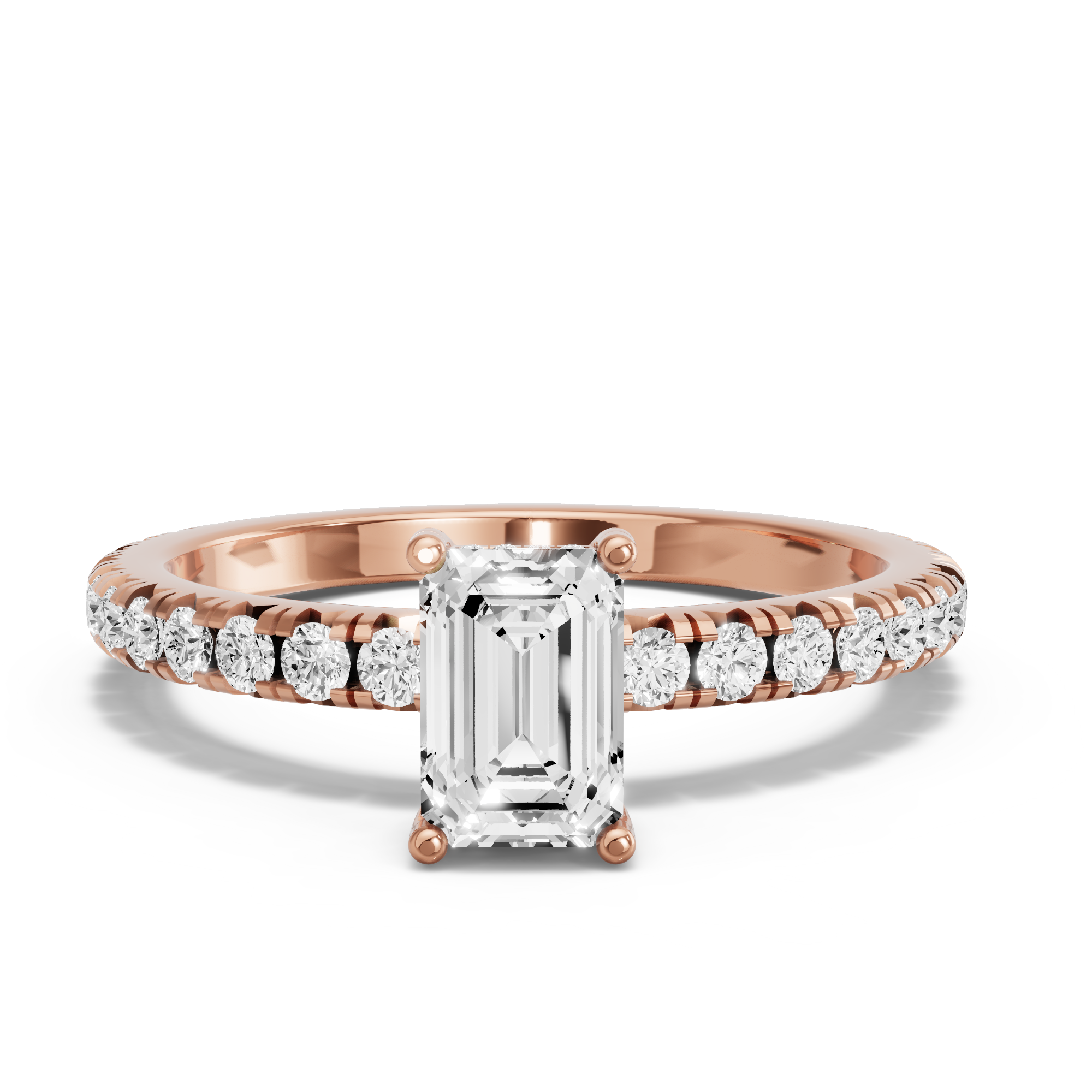 Image for Radiant Pave Basket Ring with French Pave band