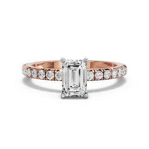 Image for Radiant Pave Basket Ring with French Pave band