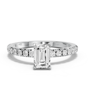 Image for Radiant Pave Basket Ring with French Pave band