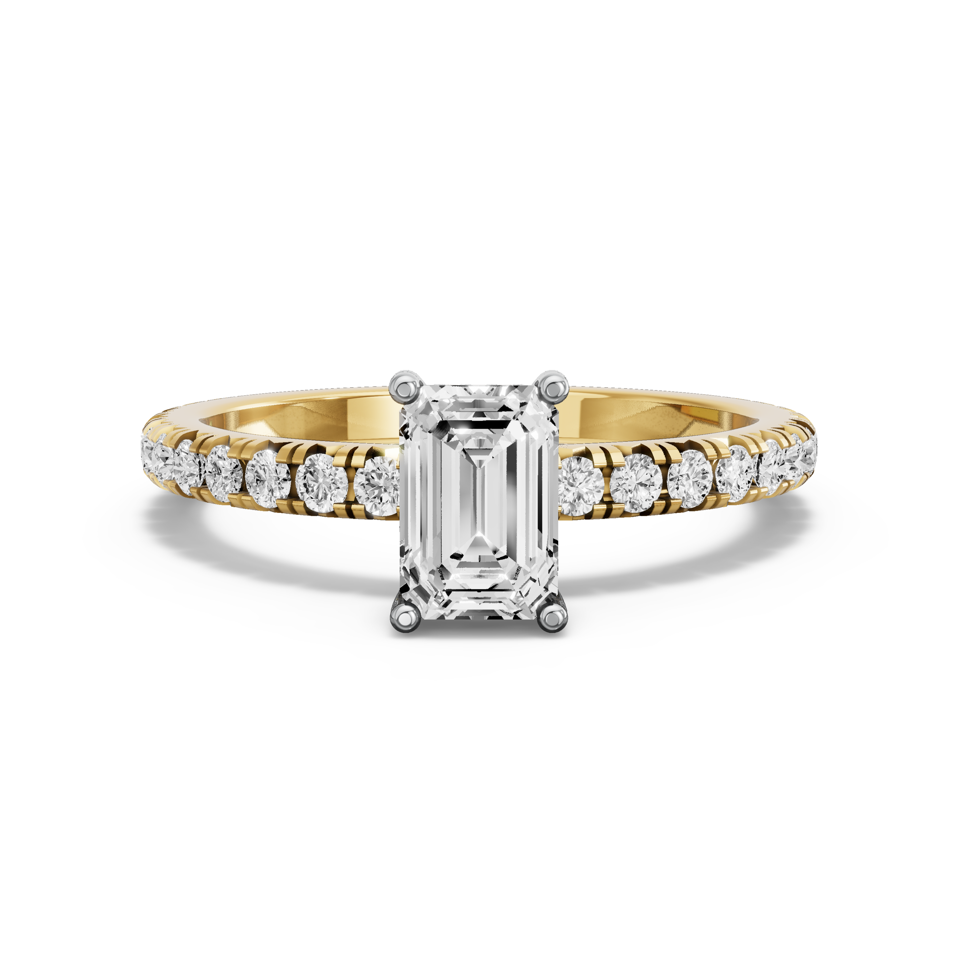 Image for Radiant Pave Basket Ring with French Pave band