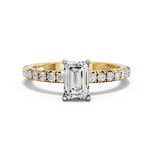 Image for Radiant Pave Basket Ring with French Pave band