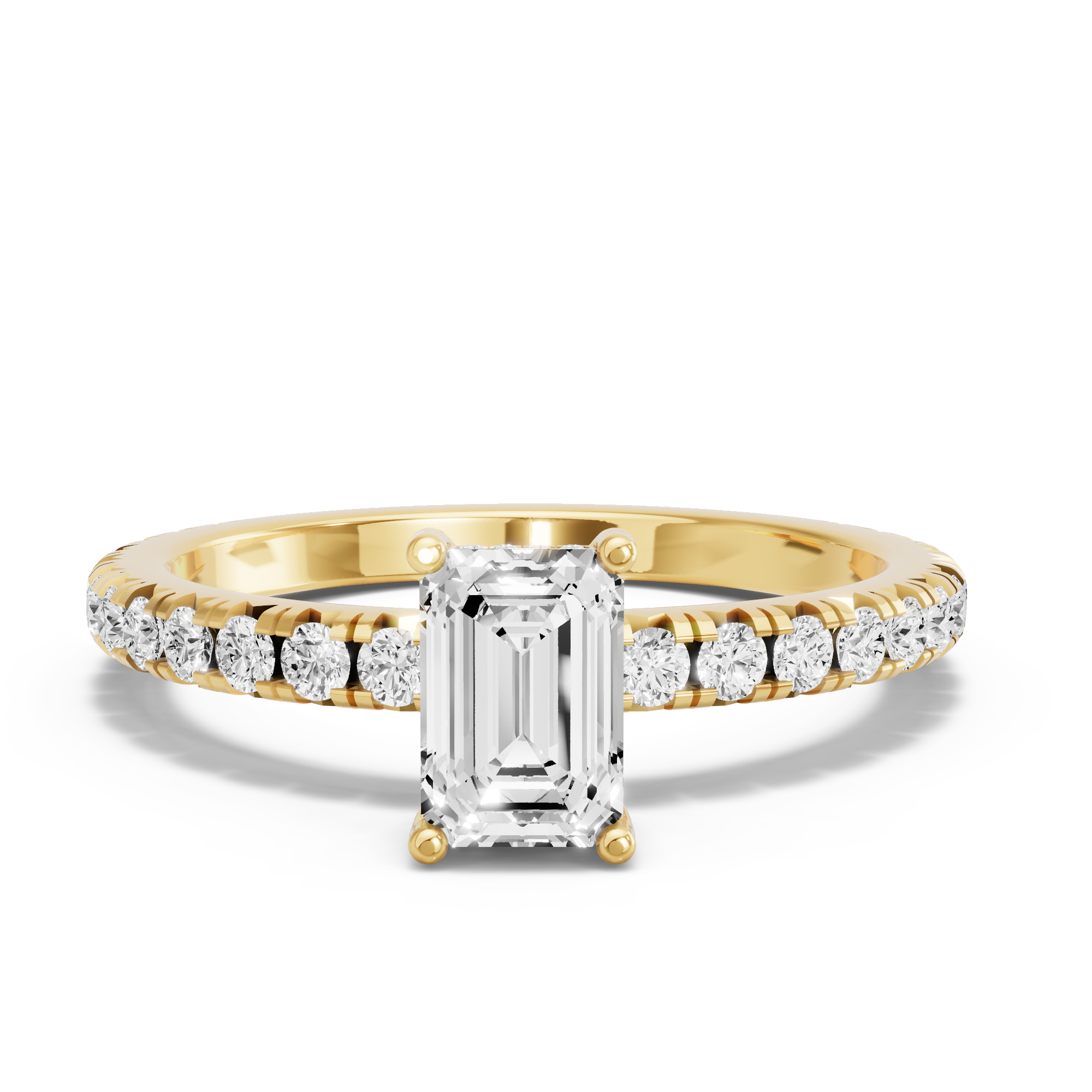 Image for Radiant Pave Basket Ring with French Pave band