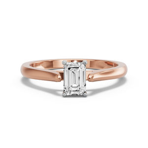 Image for Radiant Pave Basket Ring with Knife Edge Cathedral band