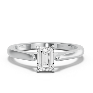 Image for Radiant Pave Basket Ring with Knife Edge Cathedral band