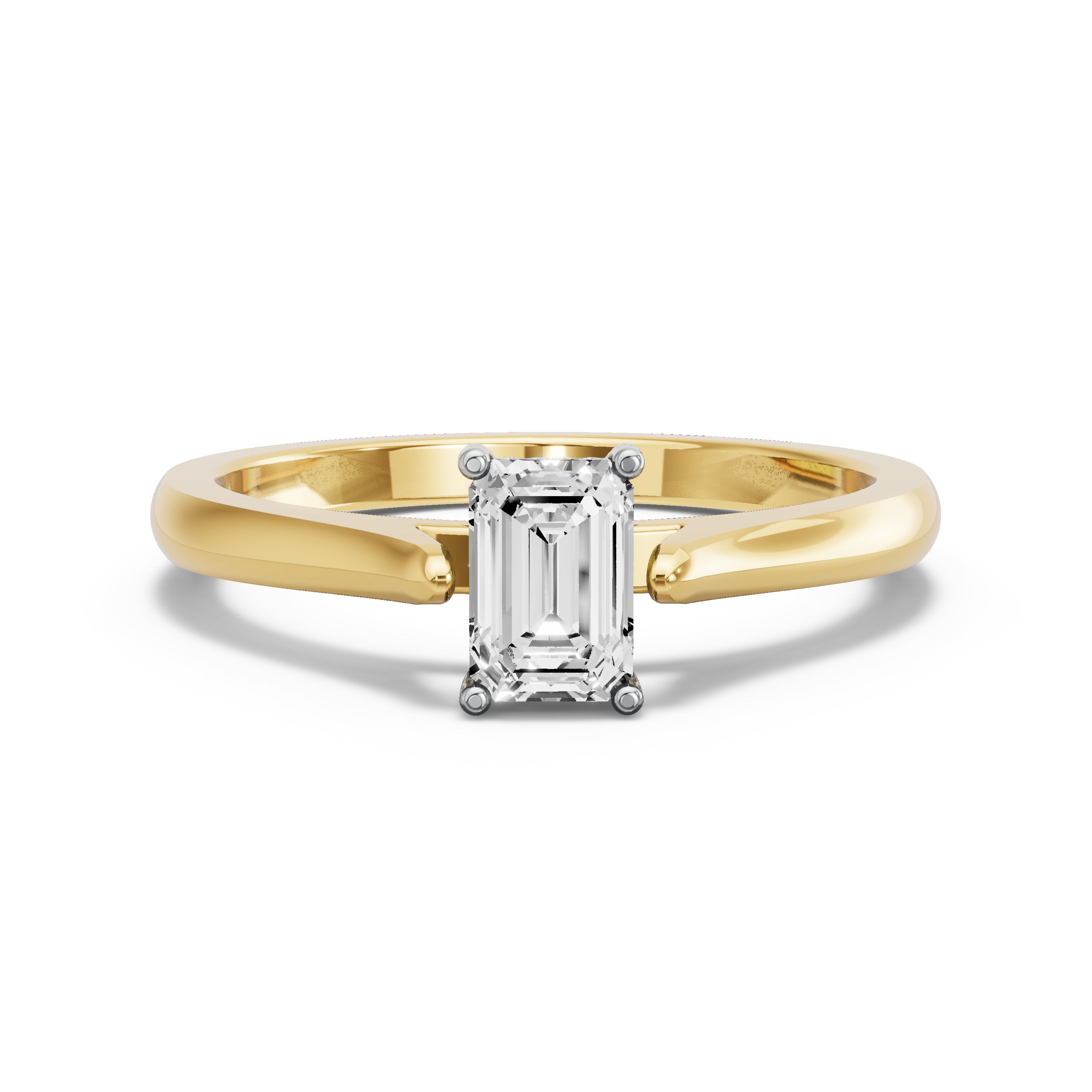 Image for Radiant Pave Basket Ring with Knife Edge Cathedral band in 18K Rose Gold