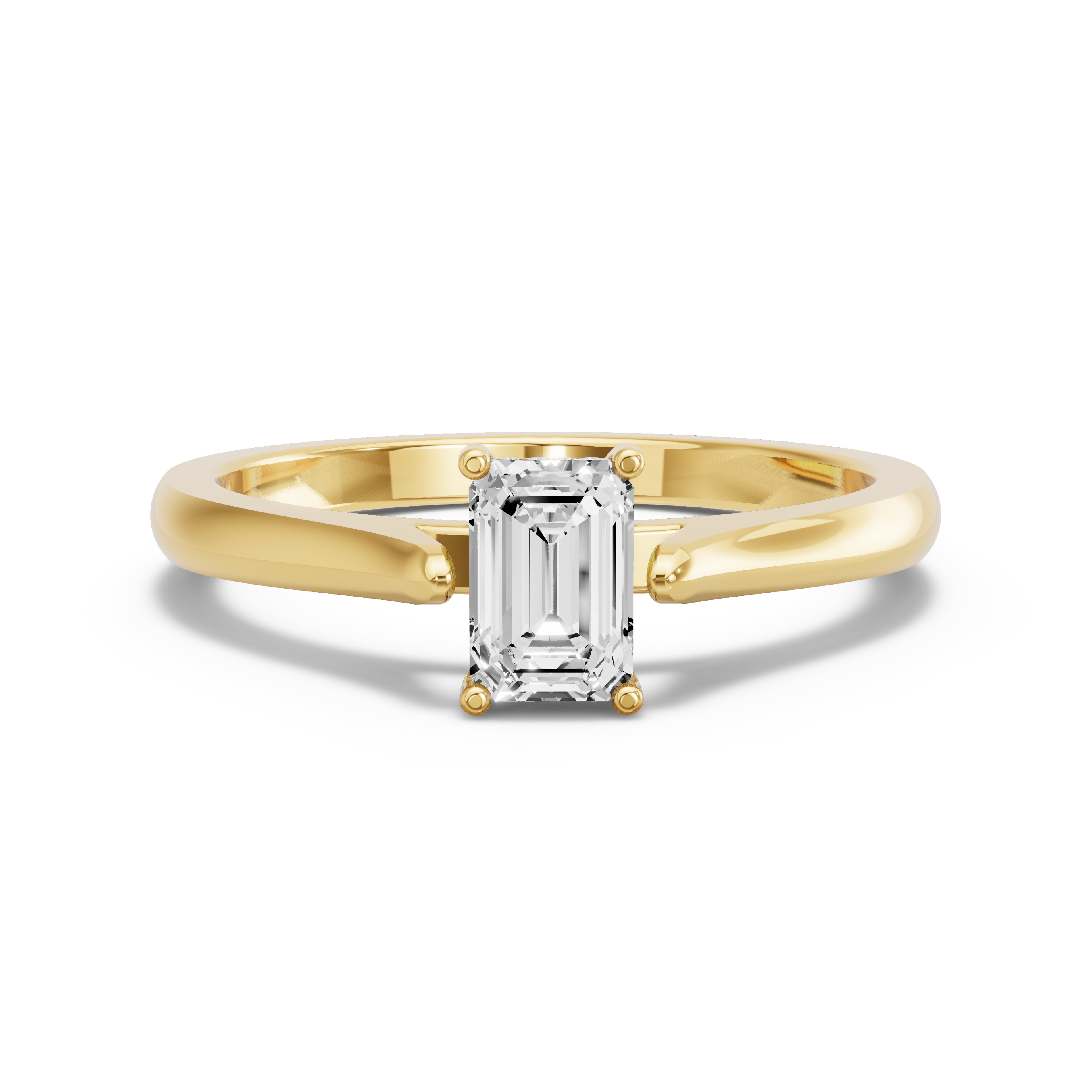 Image for Radiant Pave Basket Ring with Knife Edge Cathedral band in 14K White Gold