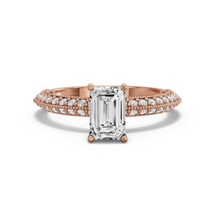 Image for Radiant Pave Basket Ring with Knife Edge Pave band in 18K Yellow Gold