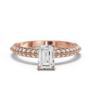 Image for Radiant Pave Basket Ring with Knife Edge Pave band