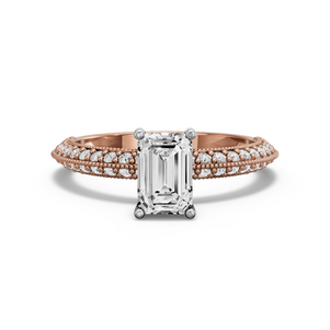 Image for Radiant Pave Basket Ring with Knife Edge Pave band