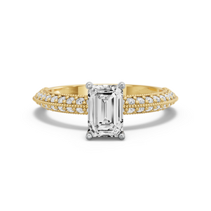 Image for Radiant Pave Basket Ring with Knife Edge Pave band