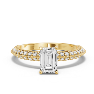 Image for Radiant Pave Basket Ring with Knife Edge Pave band