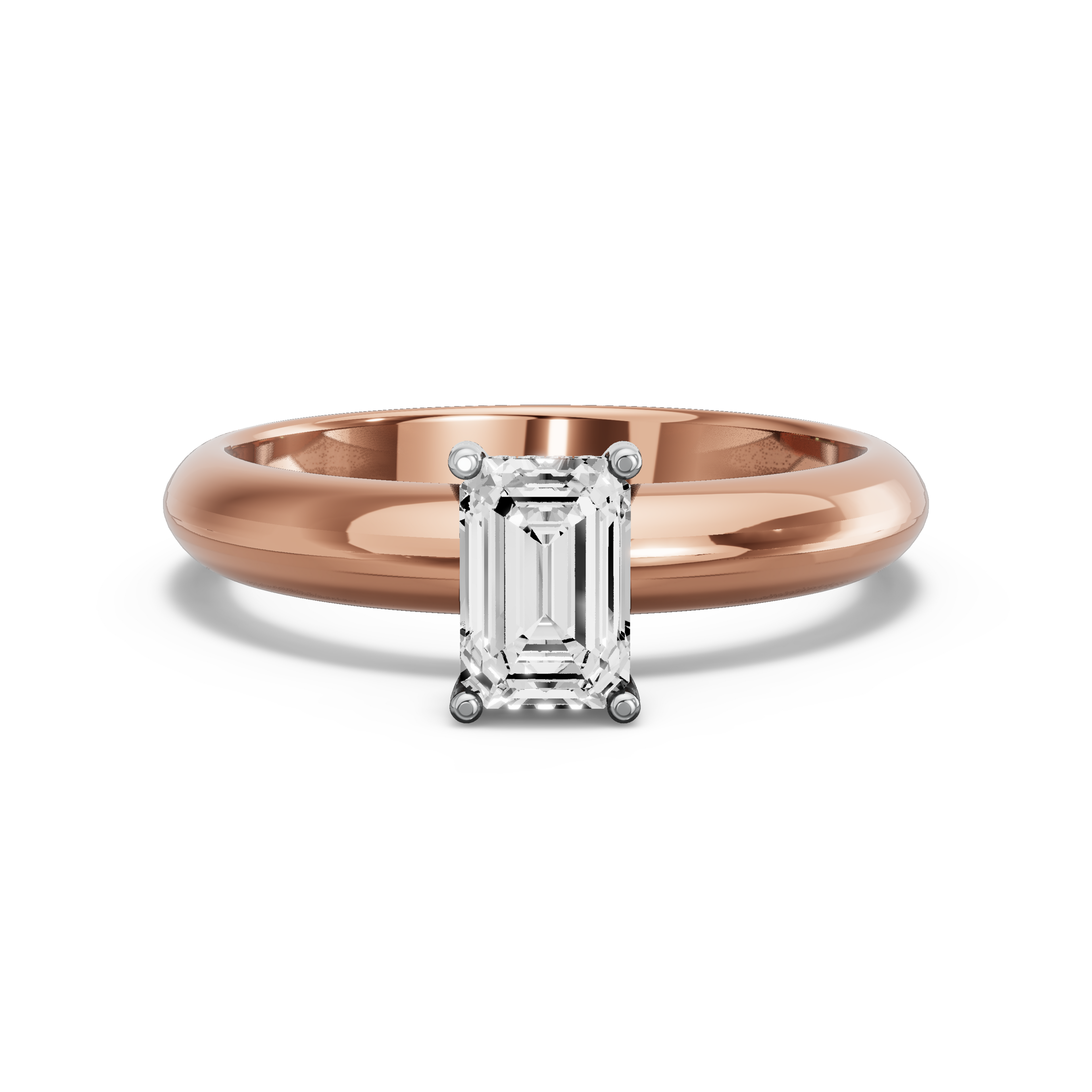 Image for Radiant Pave Basket Ring with Knife Edge Solitaire band