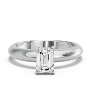 Image for Radiant Pave Basket Ring with Knife Edge Solitaire band
