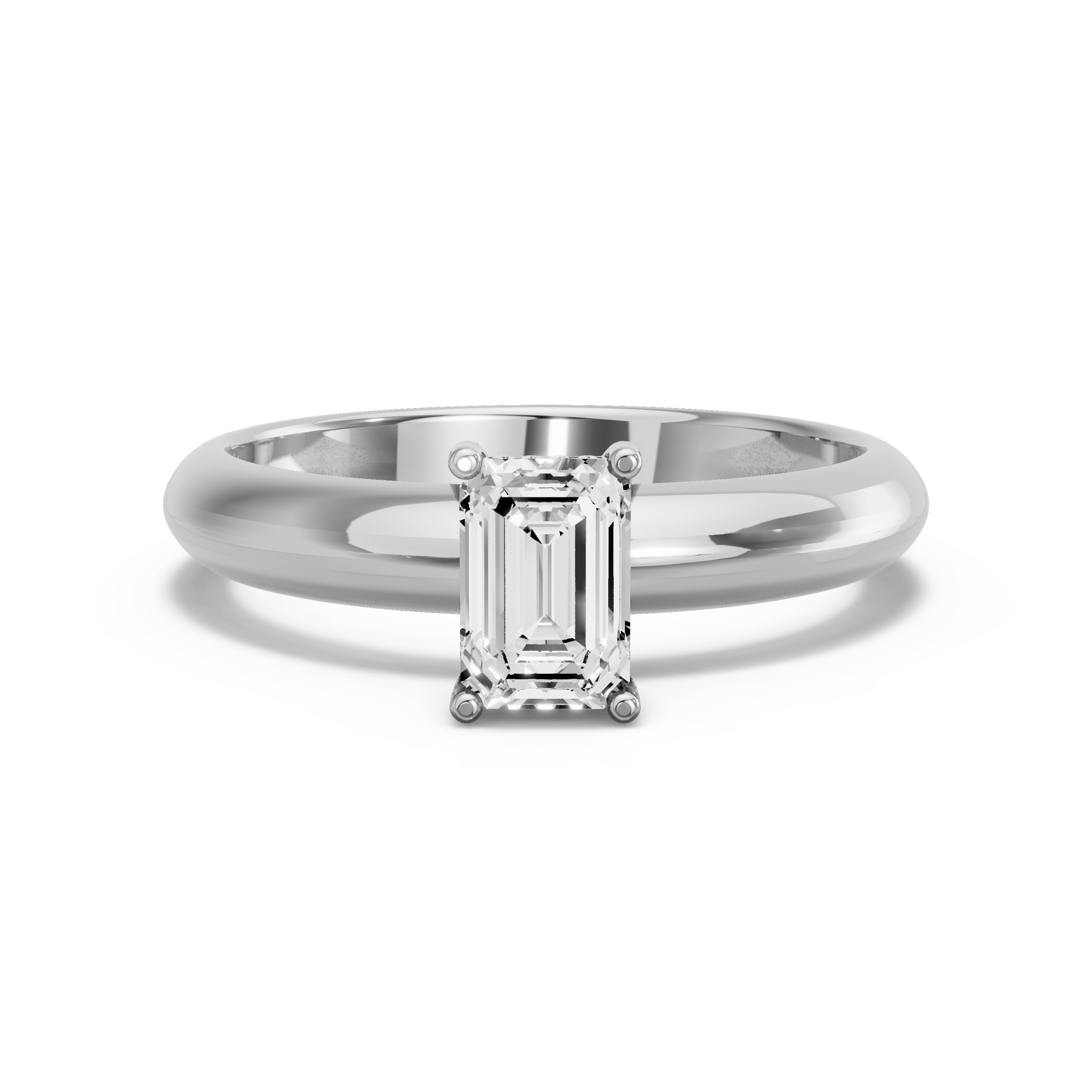 Image for Radiant Pave Basket Ring with Knife Edge Solitaire band in 14K Two Tone Rose Gold