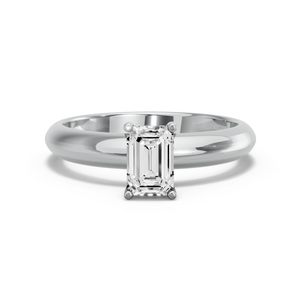 Image for Radiant Pave Basket Ring with Knife Edge Solitaire band in 14K Two Tone Rose Gold
