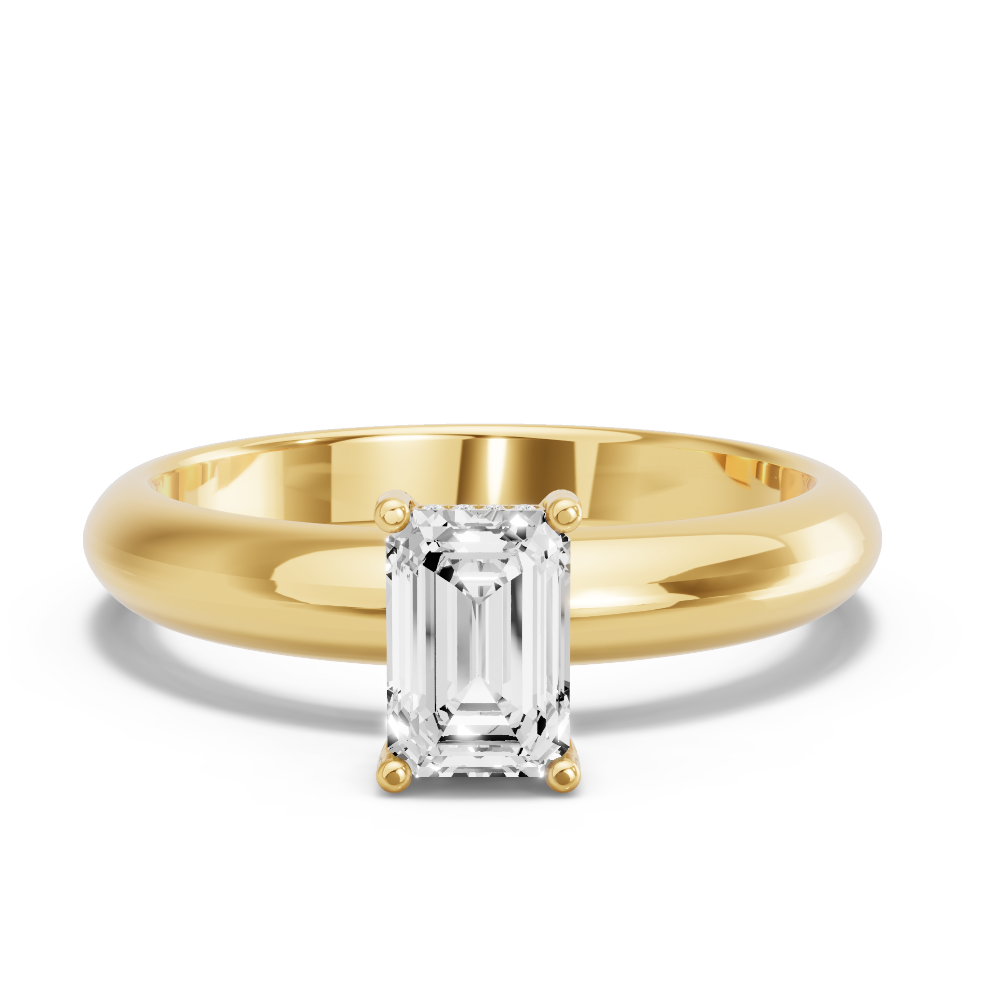 Image for Radiant Pave Basket Ring with Knife Edge Solitaire band